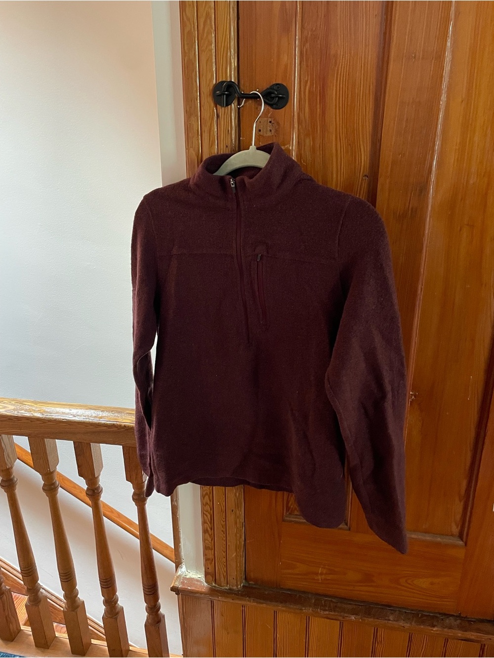 Ibex Men's Half-Zip Sweater Pullover - Maroon